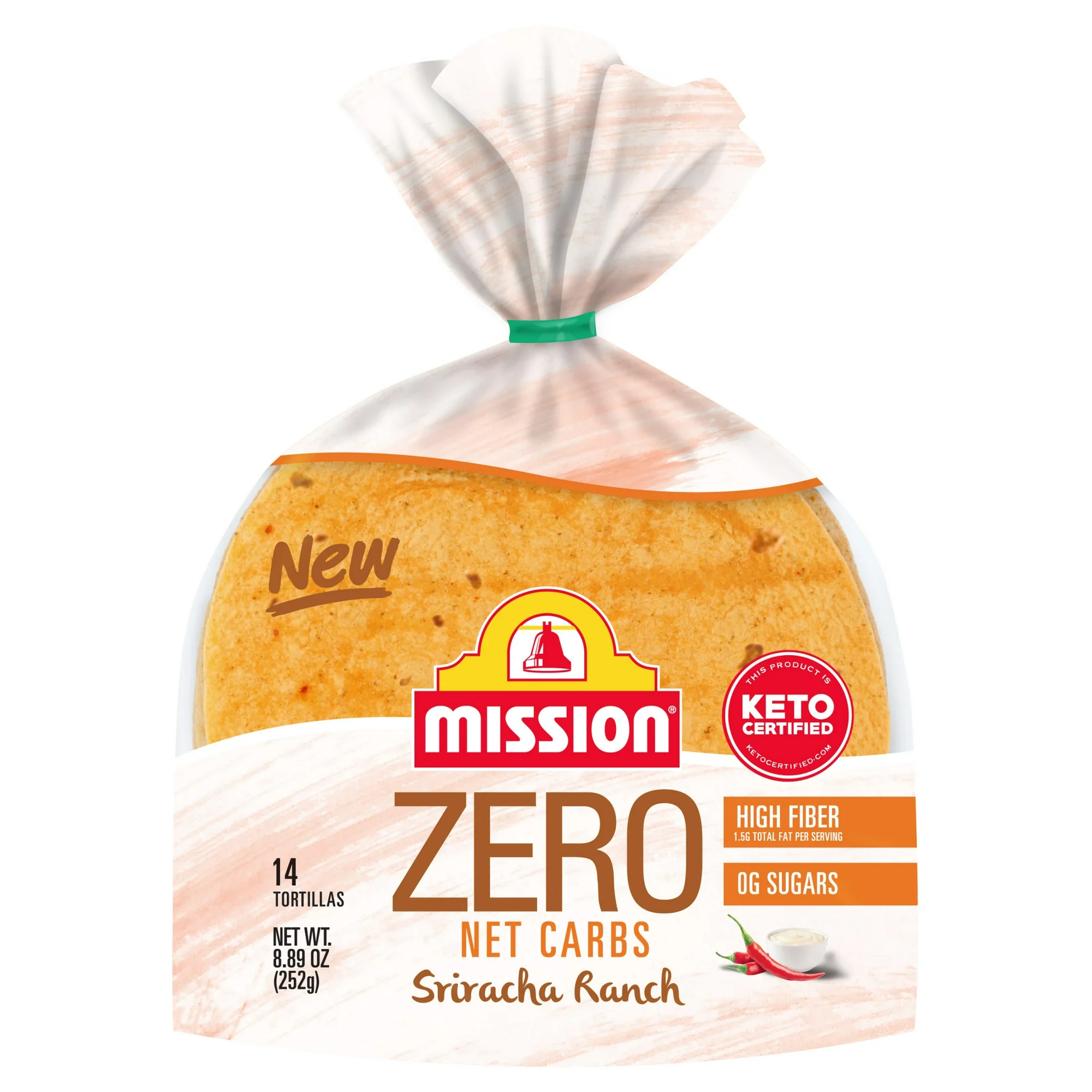 Mission Zero Net Carbs Sriracha Ranch Street Taco Tortillas